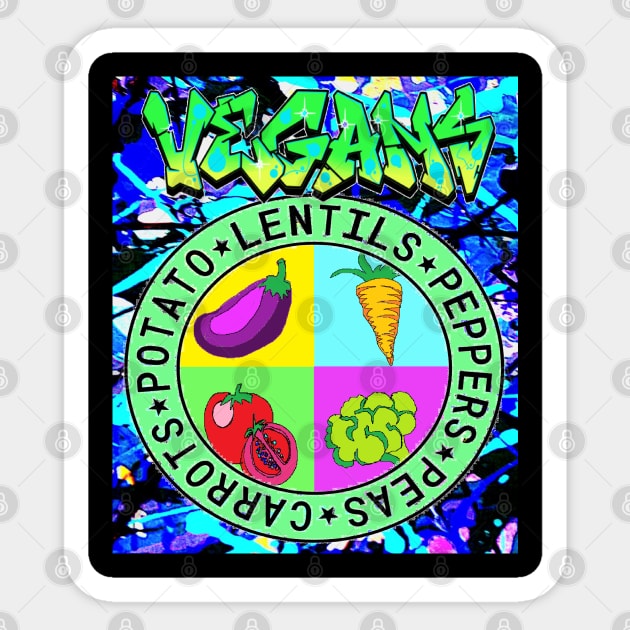 Vegans 5 Sticker by LowEndGraphics